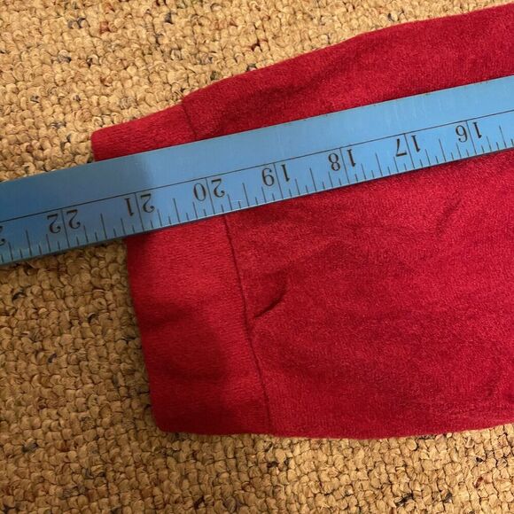 Vintage 90s Katz USA Sz M/XL Nightgown Flannel Robe Off Red Zip Up Embroidered - Picture 3 of 10